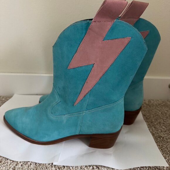 Modern Vice - Bolt Western Cotton Candy Suede Boots - Size 10 US (41 Italian) - Picture 5 of 8